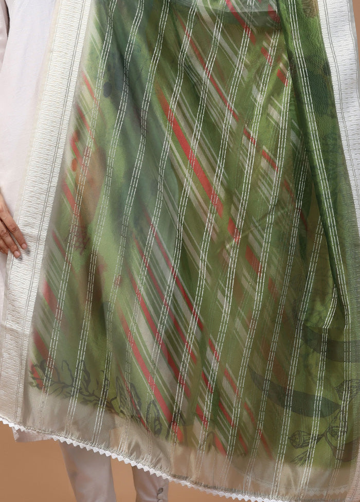 Green Organza Dupatta