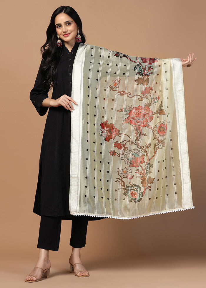 Cream Organza Dupatta