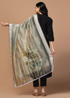 Grey Organza Dupatta