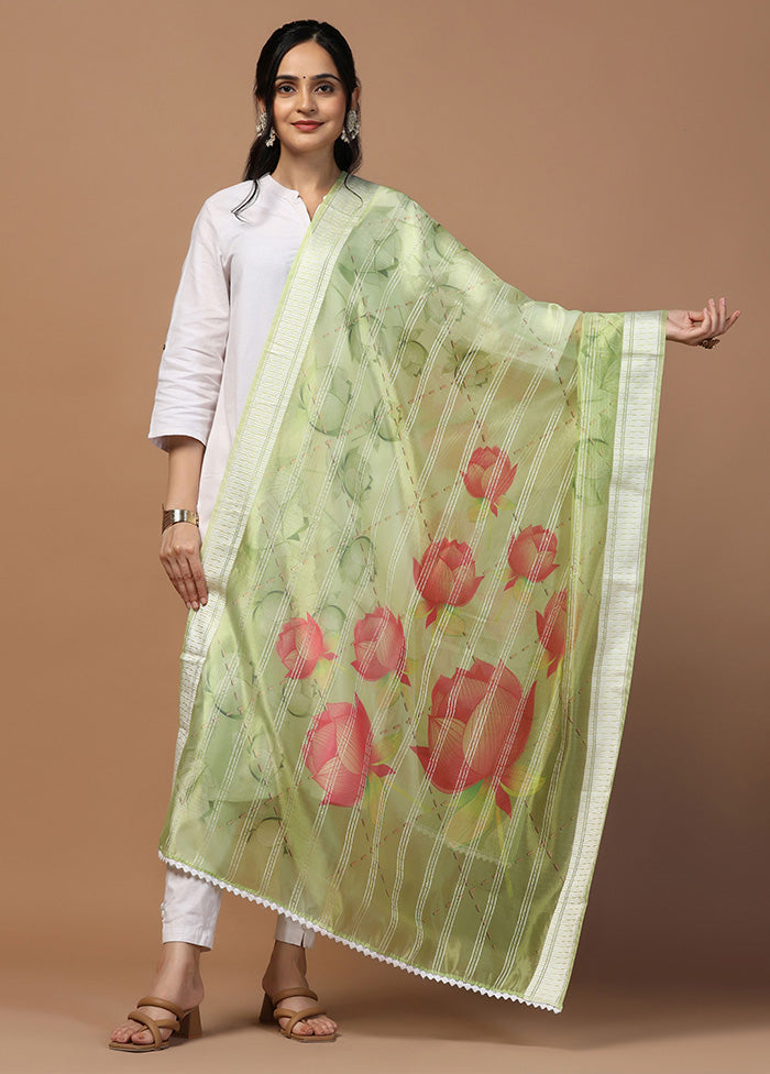 Green Organza Dupatta