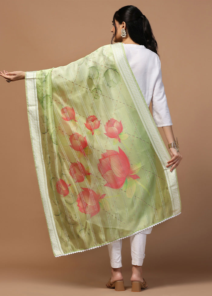 Green Organza Dupatta