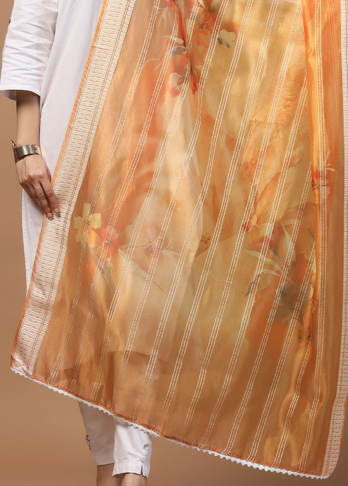 Orange Organza Dupatta