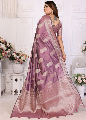 Purple Organza Saree With Blouse Piece