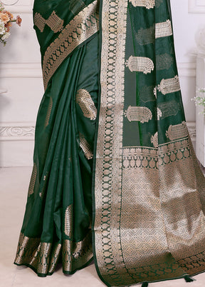 Green Organza Saree With Blouse Piece