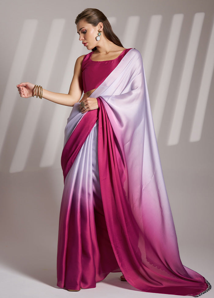 Lavender Spun Silk Saree With Blouse Piece