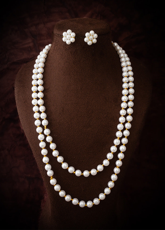 White Pearl Kundan Stone Work Necklace