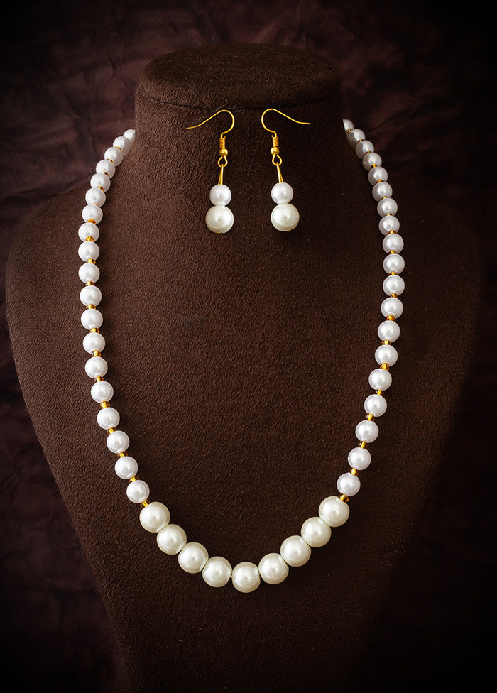 White Pearl Kundan Stone Work Necklace