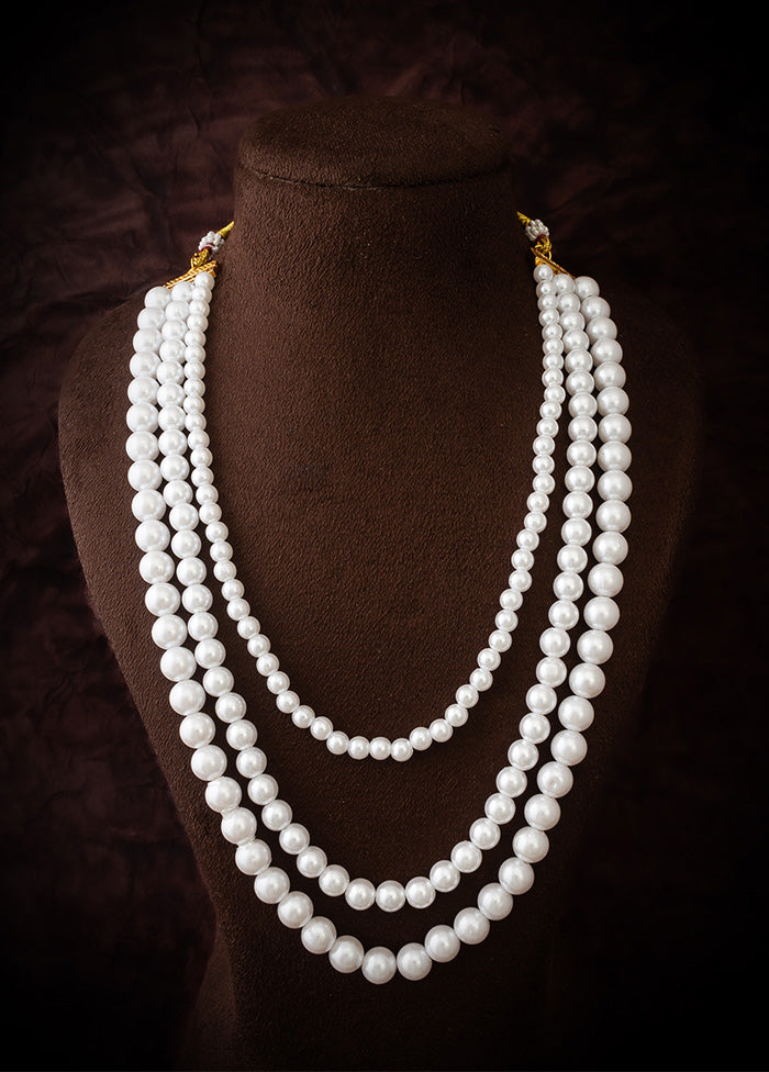 White Pearl Kundan Stone Work Necklace