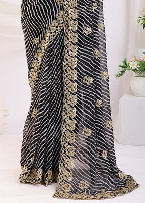 Black Georgette Saree With Blouse Piece