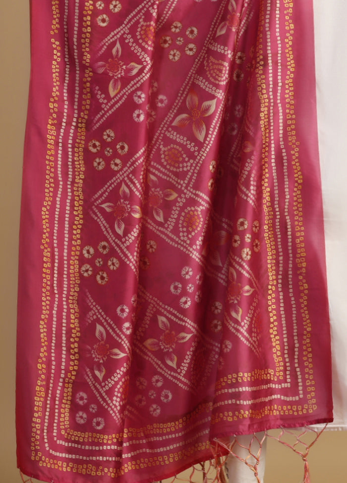 Pink Banarasi Silk Dupatta