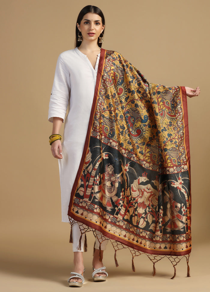 Mustard Banarasi Silk Dupatta