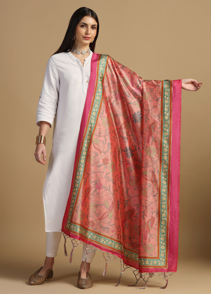 Pink Banarasi Silk Dupatta