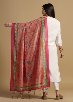 Pink Banarasi Silk Dupatta