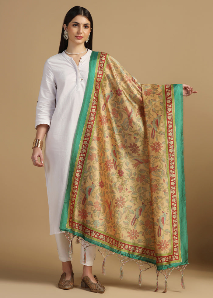 Yellow Banarasi Silk Dupatta