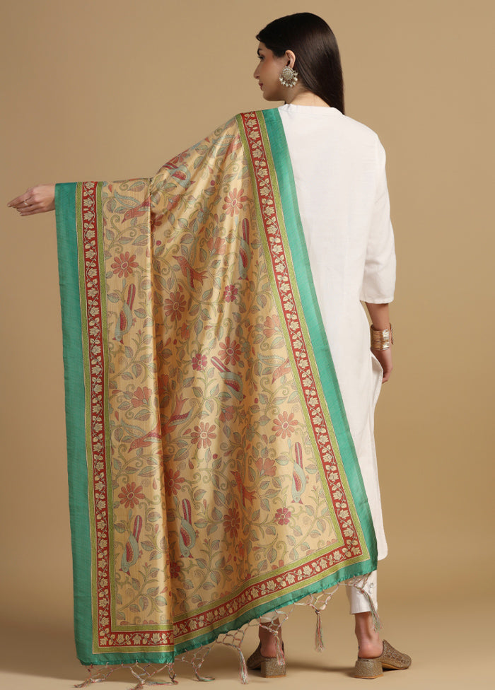 Yellow Banarasi Silk Dupatta