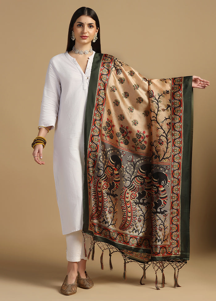 Beige Banarasi Silk Dupatta