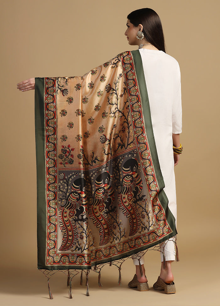 Beige Banarasi Silk Dupatta