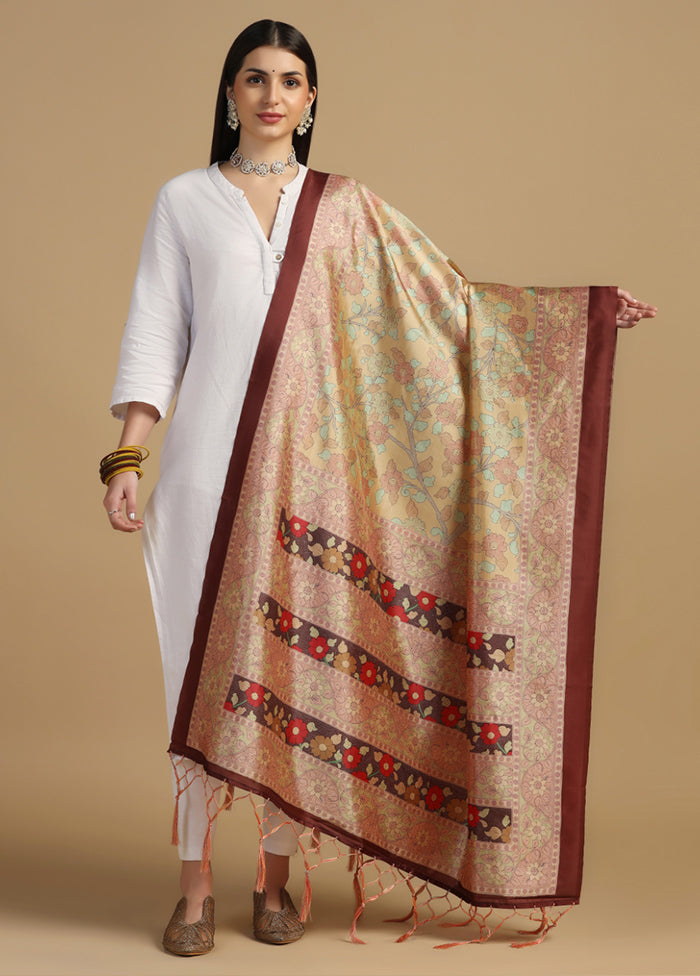 Maroon Banarasi Silk Dupatta