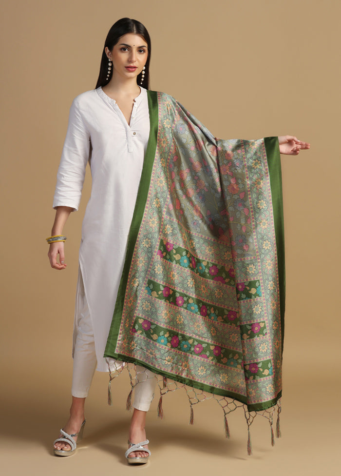 Green Banarasi Silk Dupatta