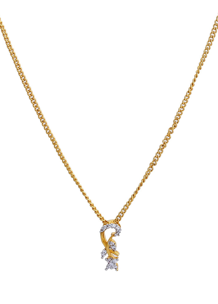 Gold Plated CZ Flower Curl Necklace Set - Indian Silk House Agencies
