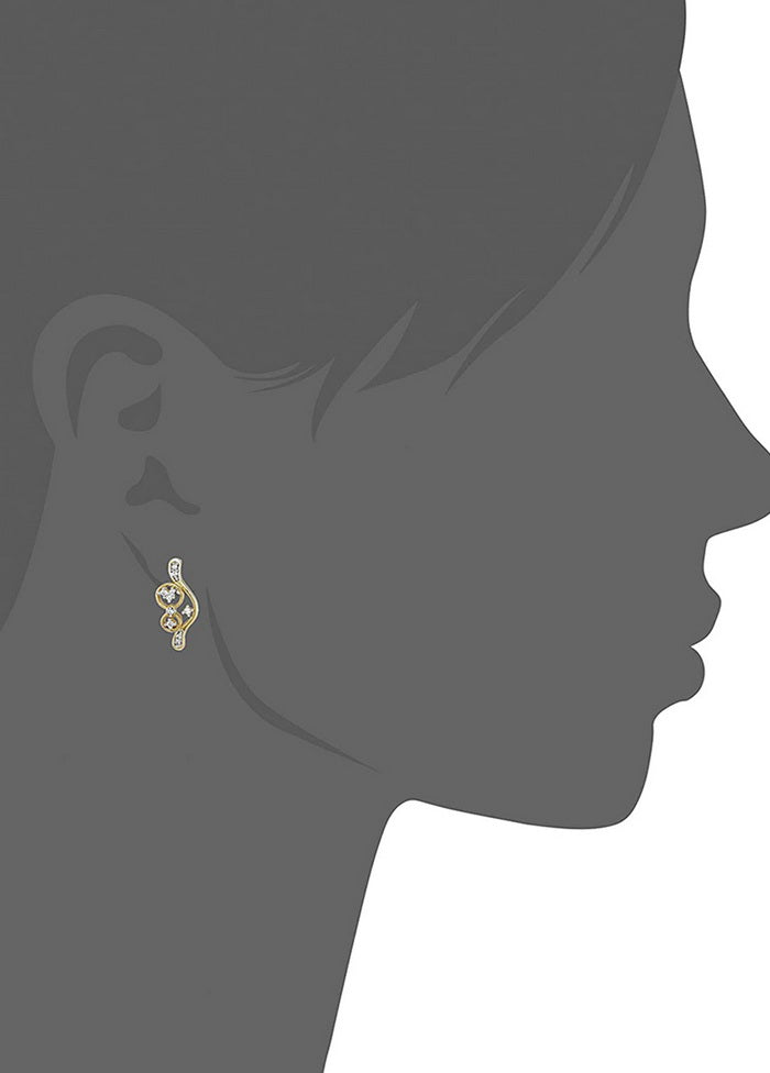 Estele 24 Kt Gold and Silver Plated Symmetrical tendril Stud Earrings for Girls - Indian Silk House Agencies