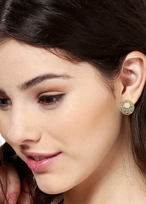Estele Gold plated earring with pearls - Indian Silk House Agencies