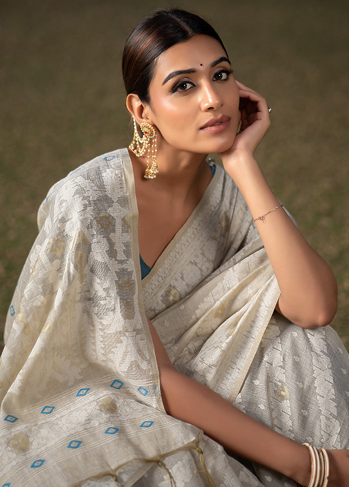 Teal Silk Saree With Blouse Piece