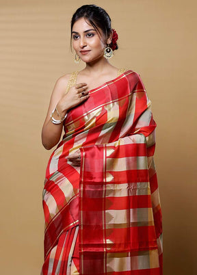 Multicolor Cotton Saree With Blouse Piece