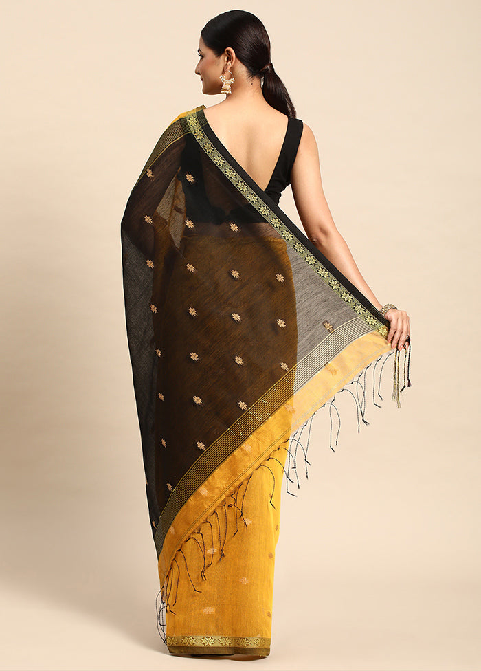 Yellow Dupion Silk Saree With Blouse Piece - Indian Silk House Agencies