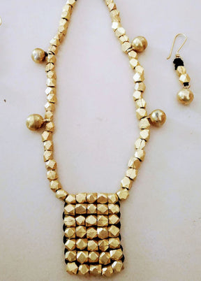 Golden Brass Drawstring Pendant Set - Indian Silk House Agencies