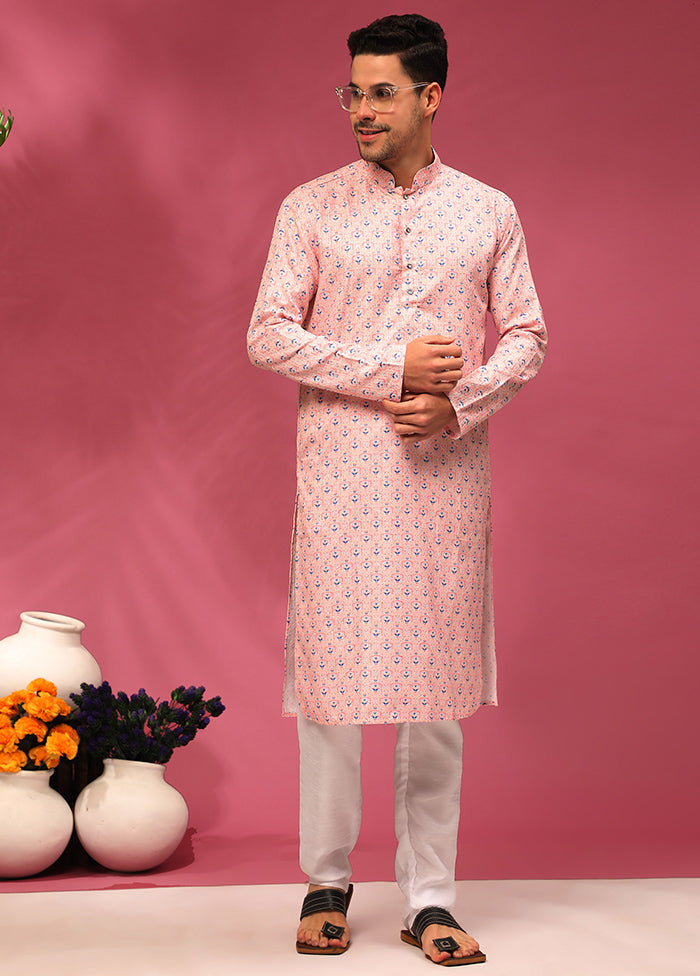 Pink Sequence Work Silk Kurta - Indian Silk House Agencies