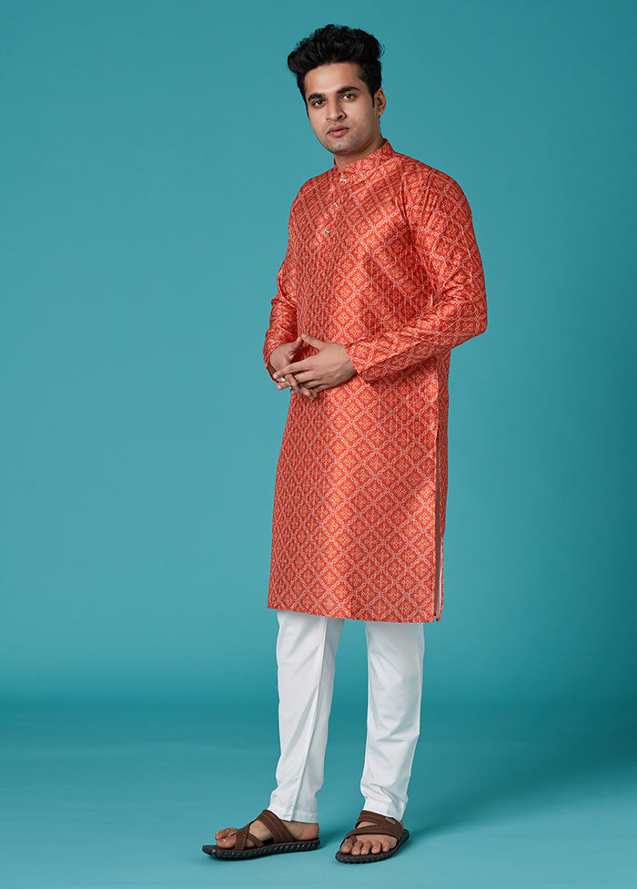 Multicolor Sequence Work Silk Kurta - Indian Silk House Agencies