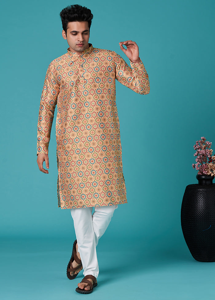 Multicolor Sequence Work Silk Kurta - Indian Silk House Agencies