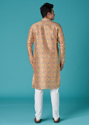 Multicolor Sequence Work Silk Kurta - Indian Silk House Agencies