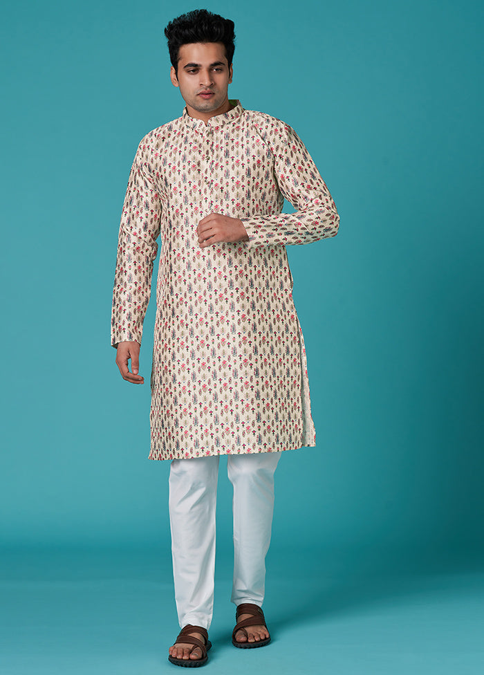 Multicolor Sequence Work Silk Kurta - Indian Silk House Agencies