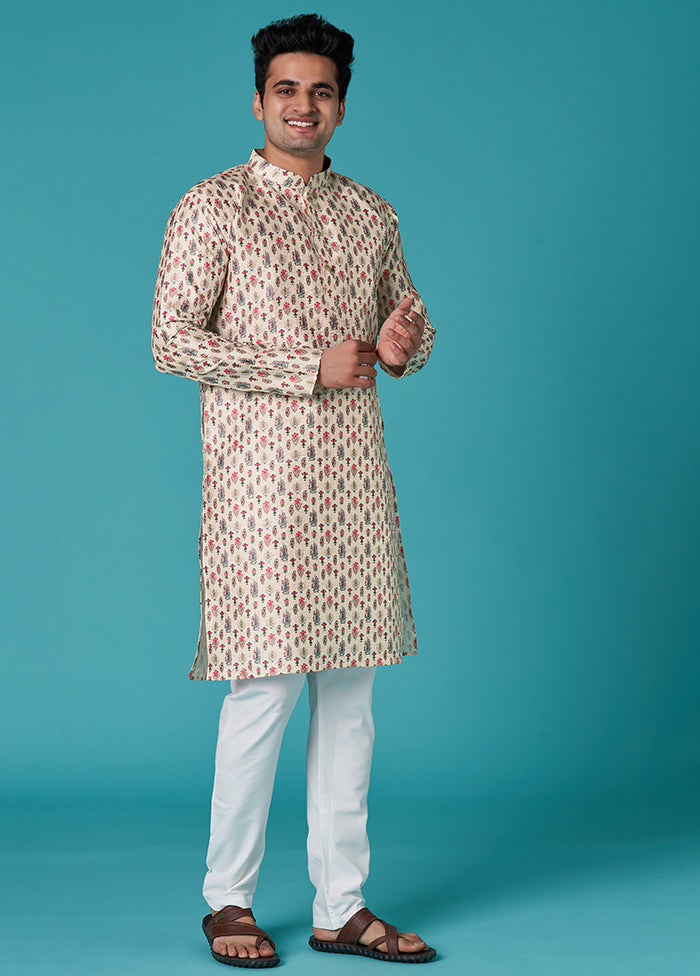 Multicolor Sequence Work Silk Kurta - Indian Silk House Agencies