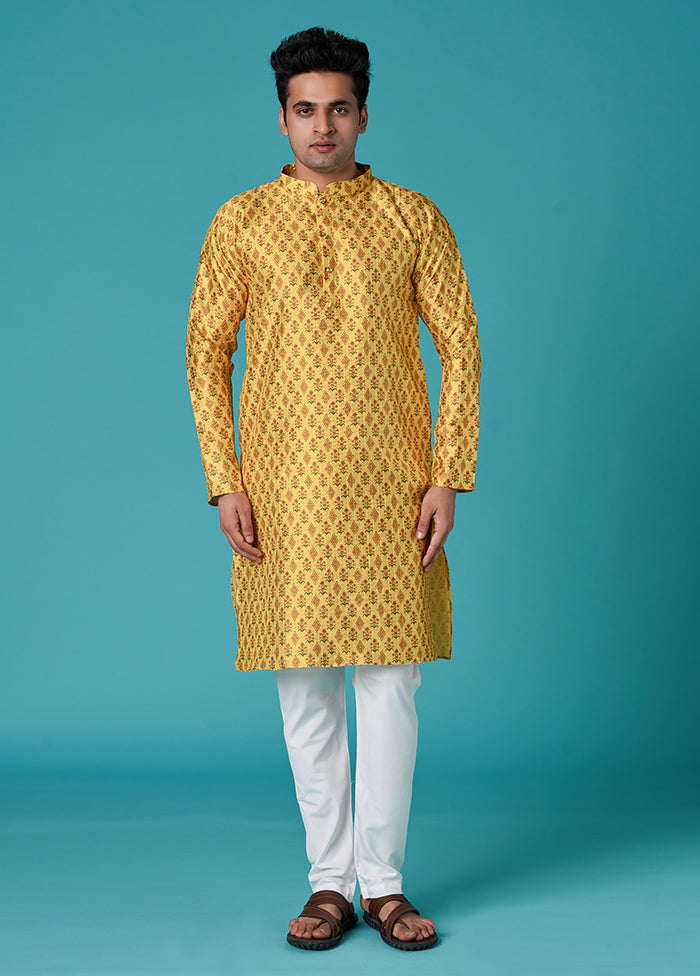 Multicolor Sequence Work Silk Kurta - Indian Silk House Agencies