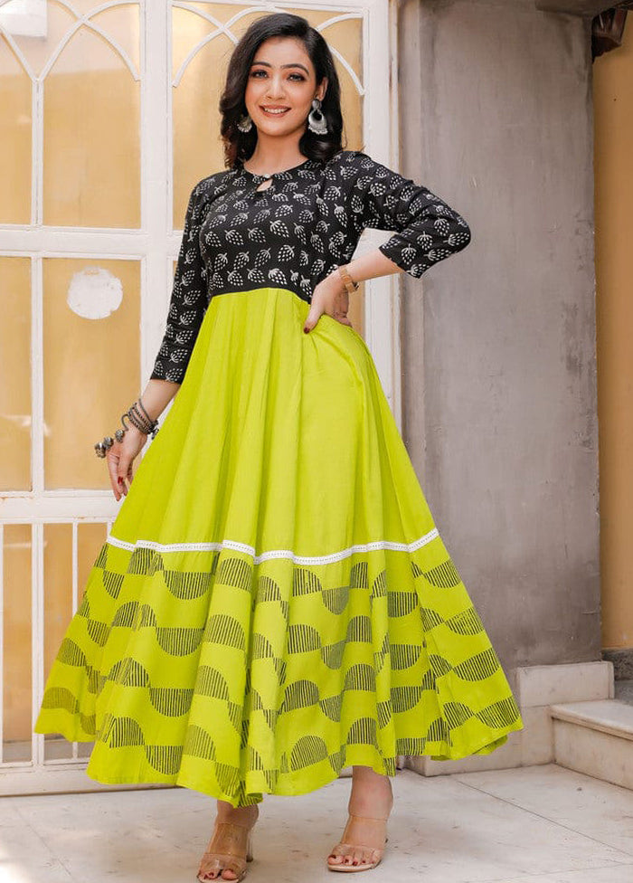 Green Readymade Rayon Indian Dress - Indian Silk House Agencies