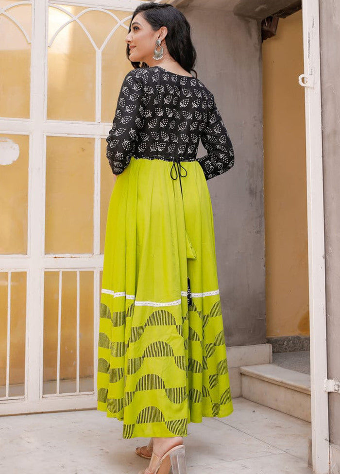 Green Readymade Rayon Indian Dress - Indian Silk House Agencies