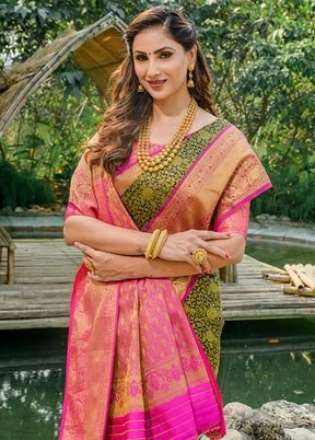 Mehendi Dupion Silk Saree With Blouse Piece - Indian Silk House Agencies