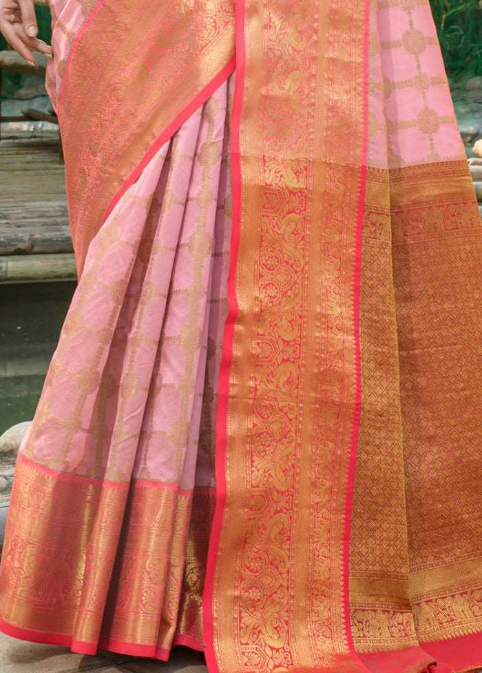 Light Purple Dupion Silk Saree With Blouse Piece - Indian Silk House Agencies