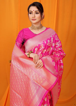 Rani Dupion Silk Saree With Blouse Piece - Indian Silk House Agencies