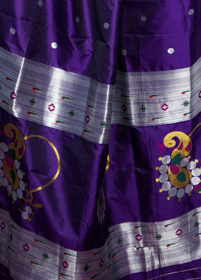 Purple Dupion Silk Saree With Blouse Piece - Indian Silk House Agencies