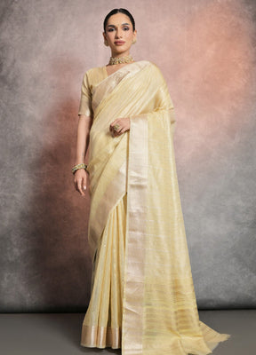 Yellow Silk Saree With Blouse Piece - Indian Silk House Agencies