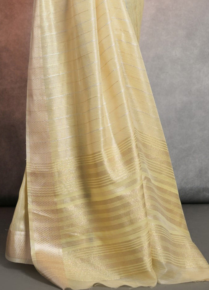 Yellow Silk Saree With Blouse Piece - Indian Silk House Agencies