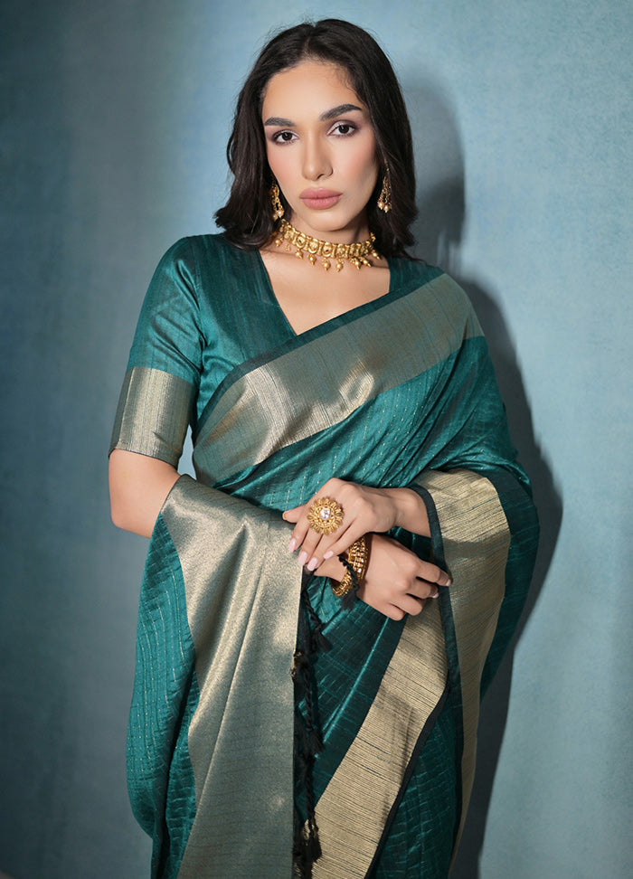 Rama Dupion Silk Saree With Blouse Piece - Indian Silk House Agencies