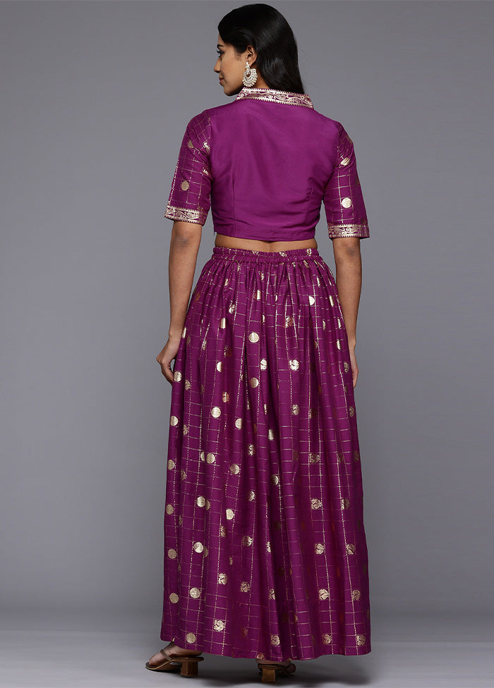 Purple Silk Readymade Lehenga