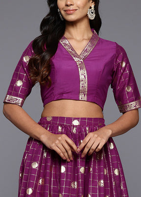 Purple Silk Readymade Lehenga