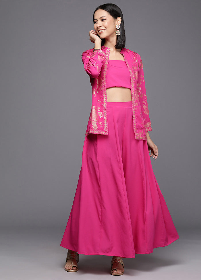 3 Pc Pink Readymade Silk Tunic Set