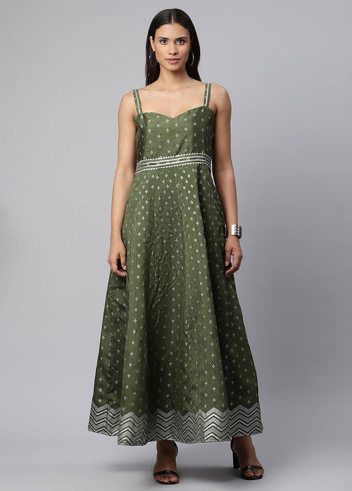 Mehendi Readymade Silk Indian Dress - Indian Silk House Agencies